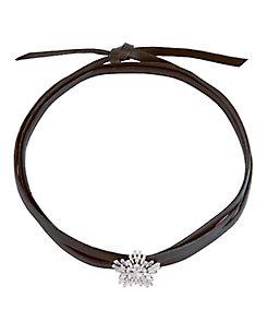 Fallon Monarch Leather Starburst Wrap Choker