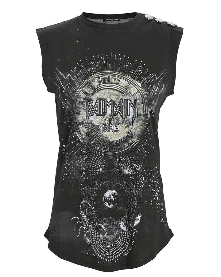 Balmain Constellation Graphic Tank Black 36