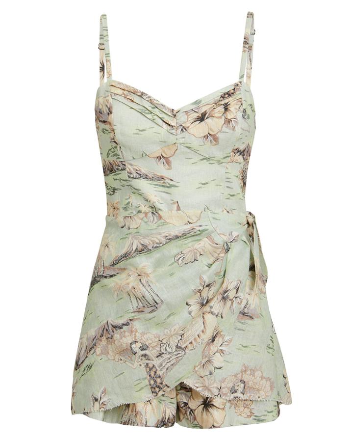 Zimmermann Wayfarer Wrap Romper Mint Green 1