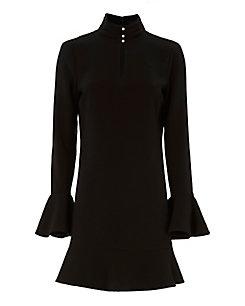 Exclusive For Intermix Kiki Faux Pearl Button Neckline Dress