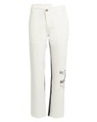 Monse Logo Half And Half Jeans Black/white Denim Zero