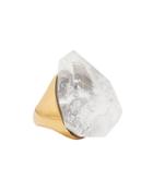 Alexander Mcqueen Faceted White Stone Ring White 7