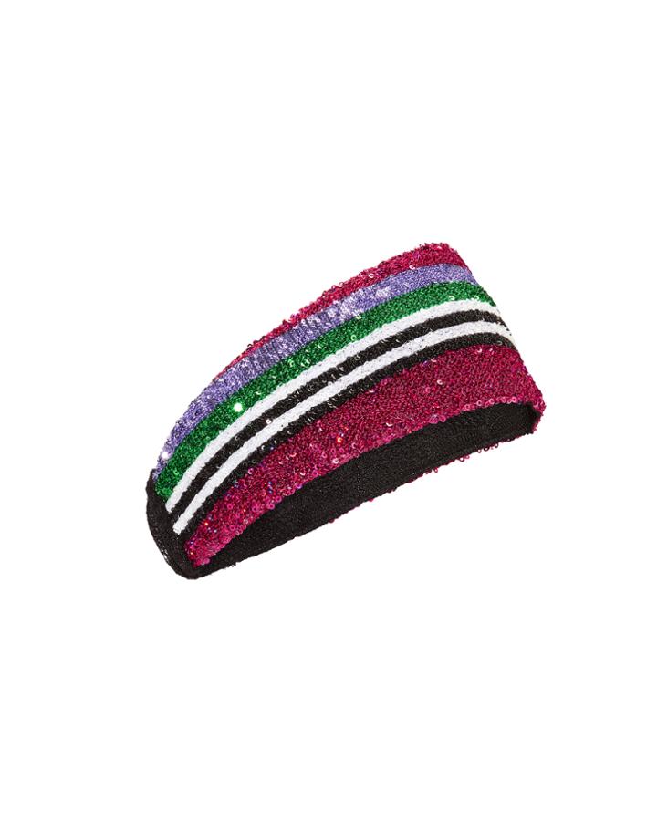 Missoni Horizontal Striped Sequin Headband Multi 1size