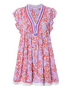 Poupette St Barth Sasha Purple Clover Printed Mini Dress