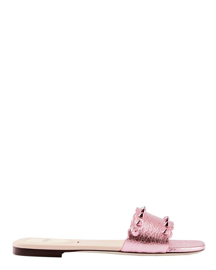 Fendi Metallic Studded Slide Sandals