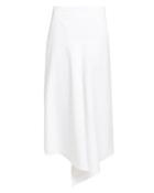 Tibi Compact Cotton Suiting Midi Skirt White Zero