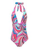 Emilio Pucci Printed One Piece Swimsuit Pink 38