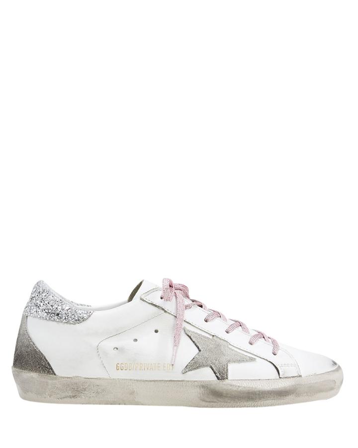 Golden Goose Superstar Pink Glitter Laces Low-top Sneakers White 35