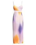 Alc Sienna Ombr Midi Dress Orange/purple/blush 4