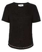 Derek Lam 10 Crosby Black Fringe Hem Tee