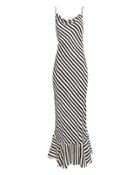 Saloni London Saloni Stella Striped Slip Dress Black/white 8