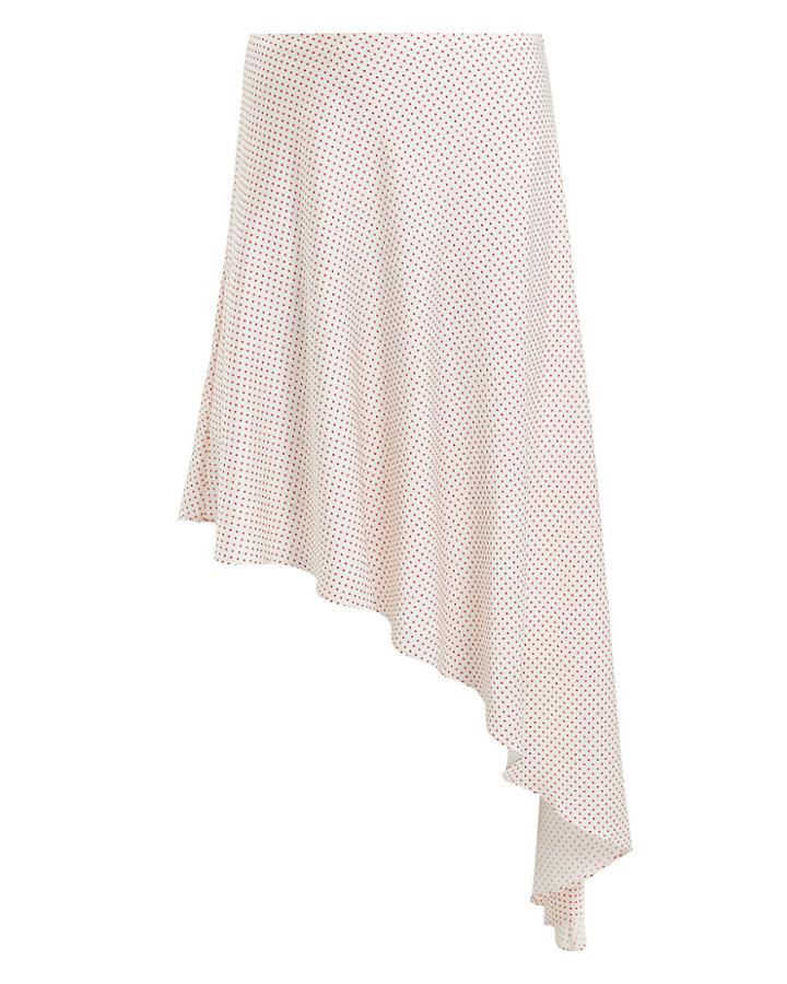 Alexis Kadir Asymmetrical Skirt White/red/polka Dots L