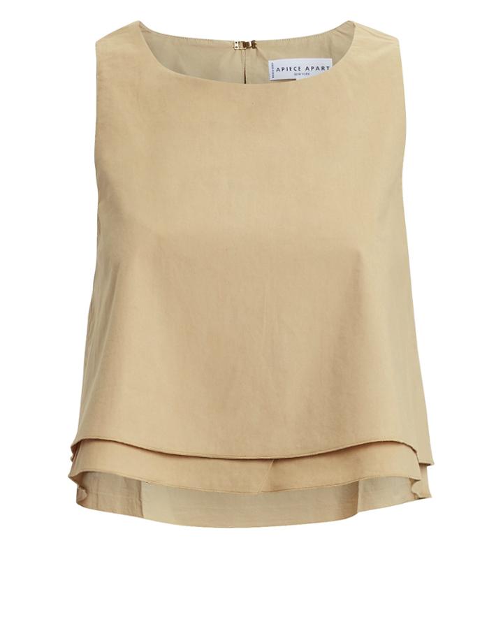 Apiece Apart Agnes Khaki Crop Tank Khaki 2