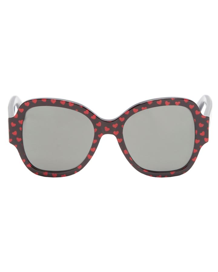 Saint Laurent Heart Pattern Sunglasses Red 1size