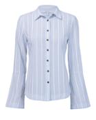 Derek Lam 10 Crosby Striped Boucl Top Blue-lt Zero