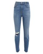 Grlfrnd Kendall Distressed Skinny Jeans Medium Blue Denim 25