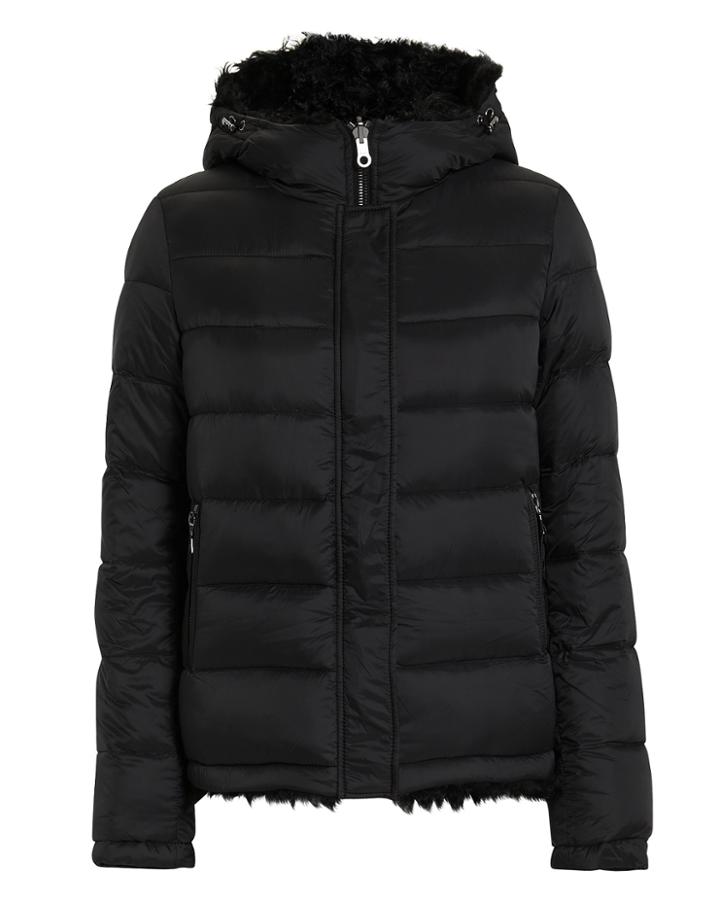 Yves Salomon Reversible Shearling Puffer Black 34