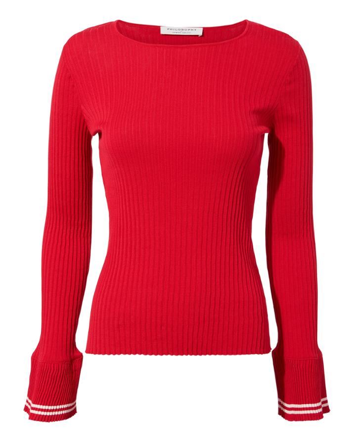 Philosophy Di L.serafini Philosophy Di Lorenzo Serafini Bell Cuff Red Sweater Red 40