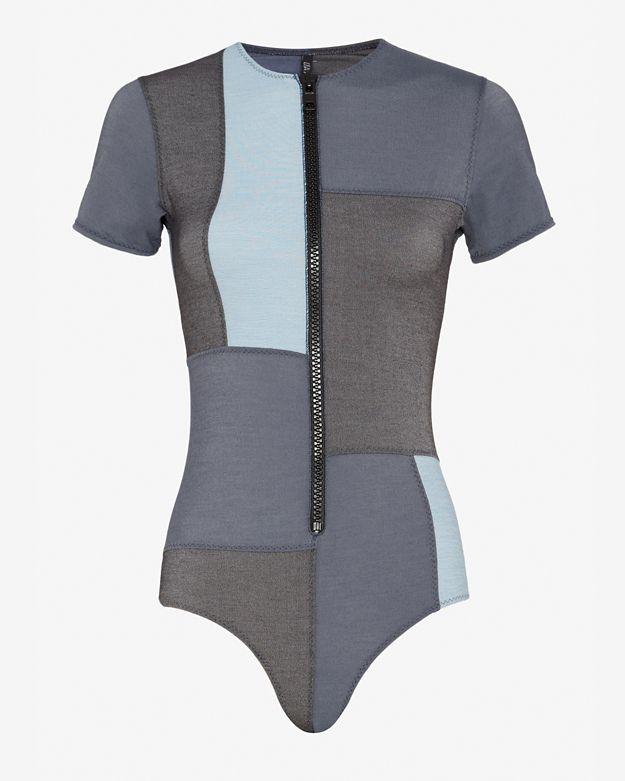 Lisa Marie Fernandez Farrah Denim Patchjwork One Piece Swimsuit- Final Sale