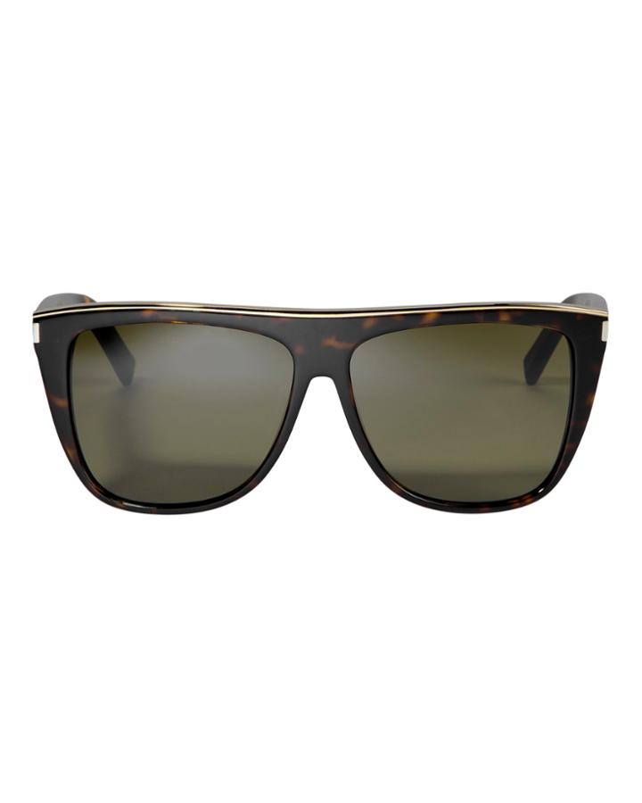 Saint Laurent Sun Saint Laurent Flat Top Sunglasses Black 1size