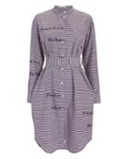 Proenza Schouler Pswl Striped Poplin Logo Shirtdress Blue-med S