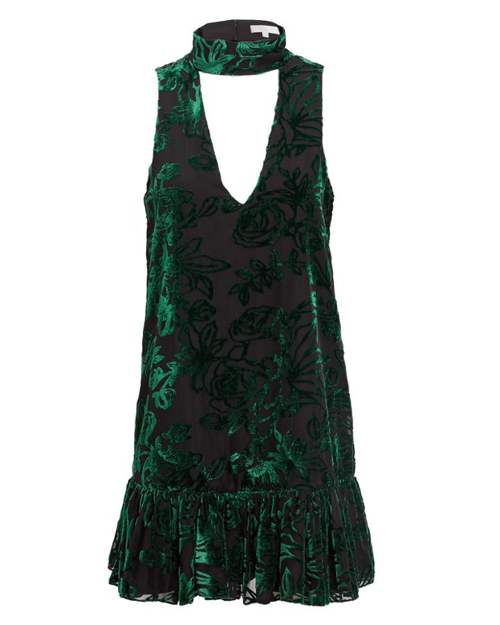 Caroline Constas Angeletta Choker Mini Dress Green P