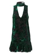 Caroline Constas Angeletta Choker Mini Dress Green P