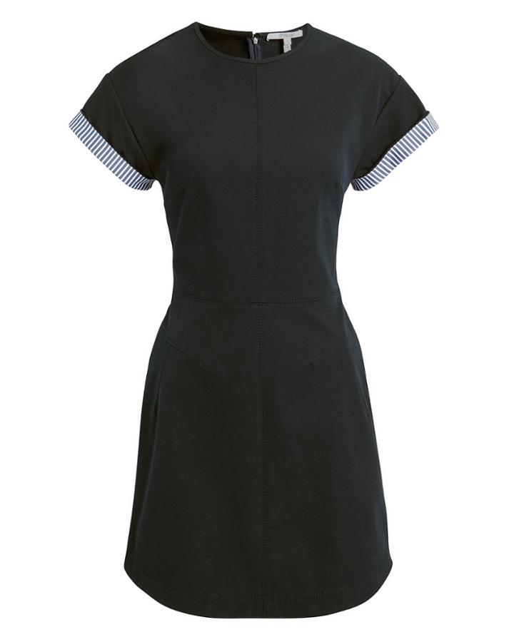 Derek Lam 10 Crosby Striped Sleeve Mini Dress Black/stripe 4