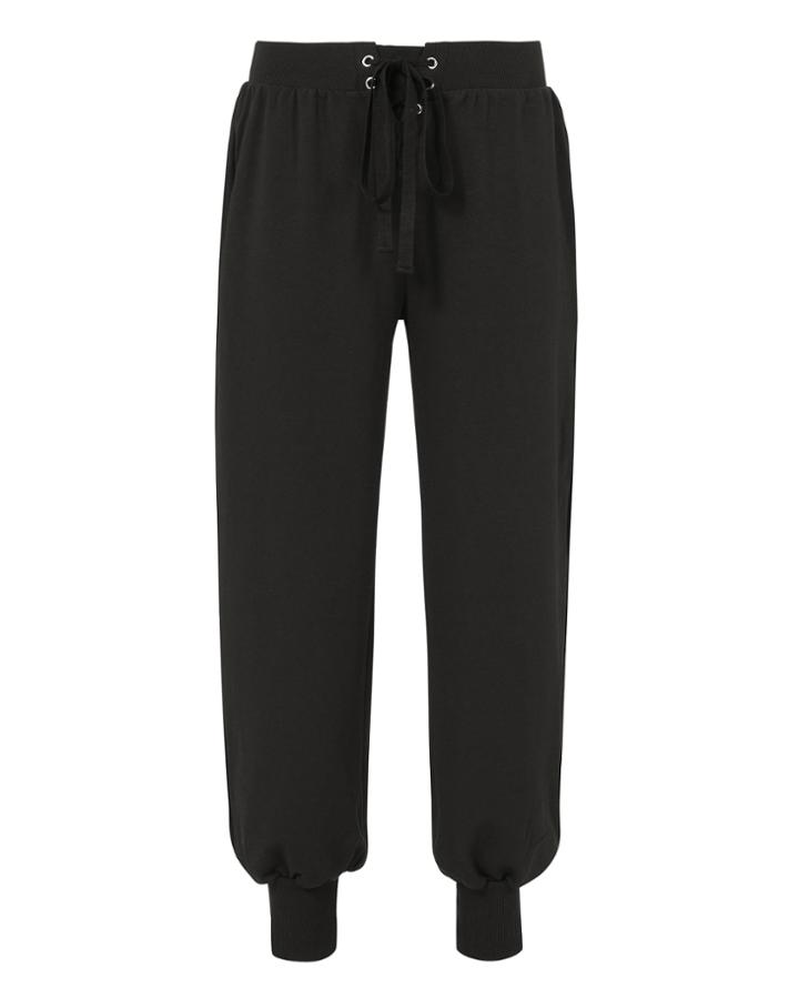 L Agence Sw L'agence Kosmo Lace-up Sweatpants Black P