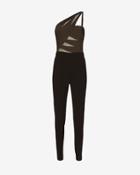 Noam Hanoch Naja Lace Inset One Shoulder Jumper: Olive/black