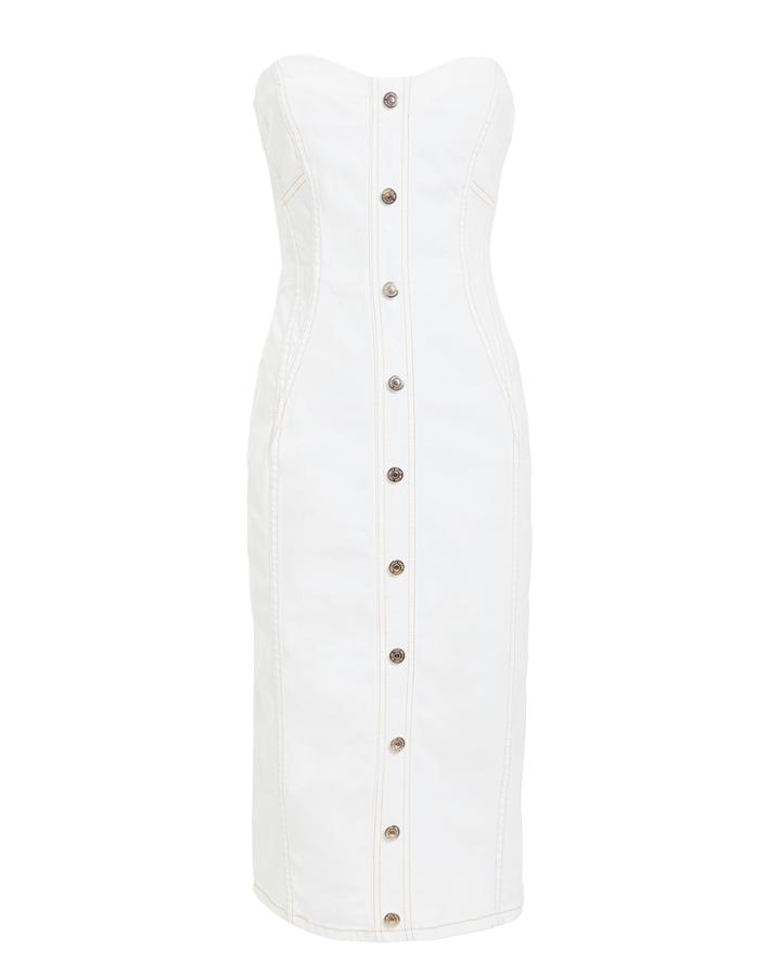 Veronica Beard Liza White Denim Dress White 4