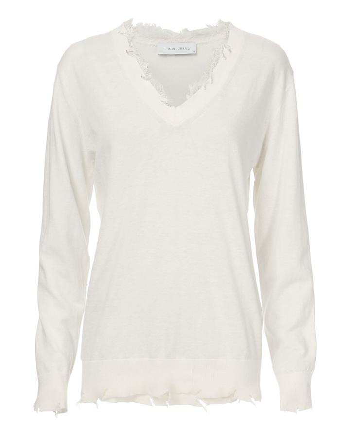 Iro Pao Lace Destroyed Sweater Ivory S