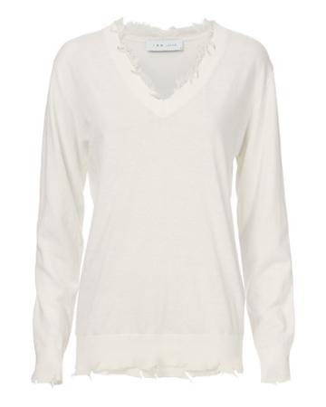 Iro Pao Lace Destroyed Sweater Ivory S