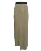 The Range Suspension Ribbed Midi Skirt Olive/black S