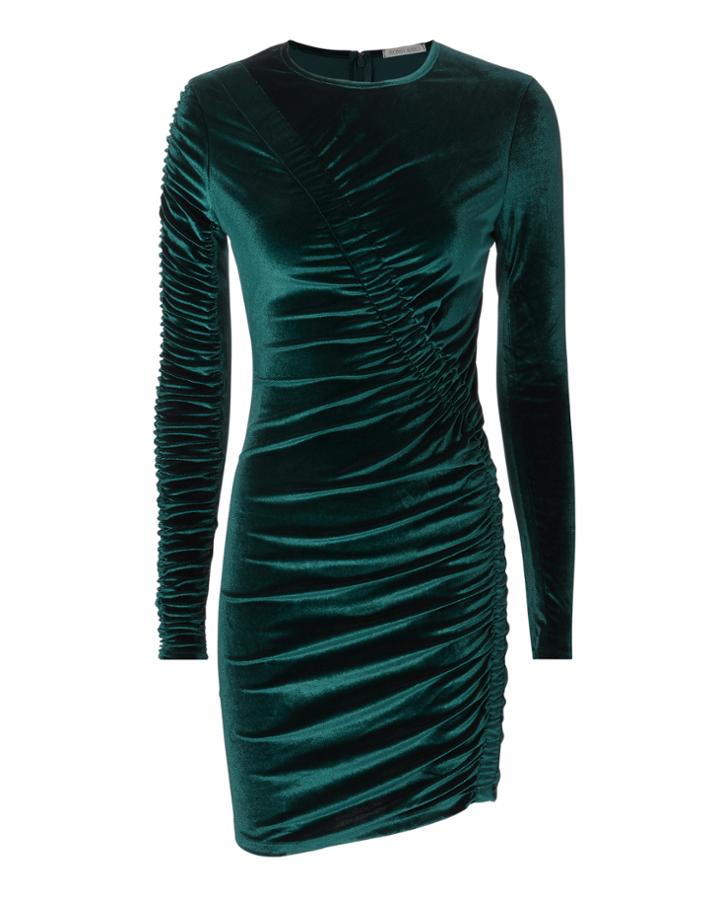 Ronny Kobo Yarden Teal Velvet Dress