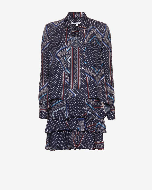 Derek Lam 10 Crosby 2 In 1 Printed Blouse Dress