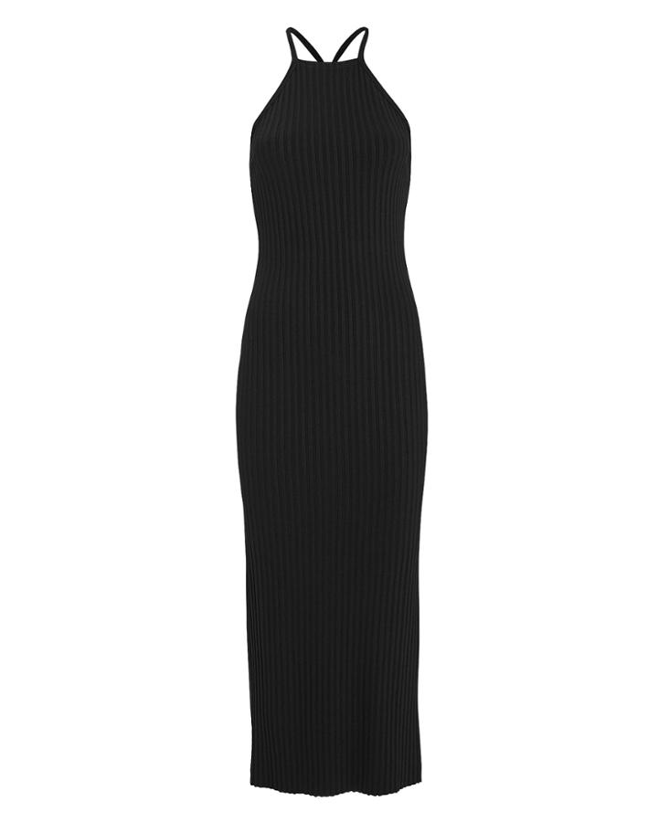 The Range Suspension Ribbed Midi Dress Black L