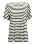 Alexanderwang.t Striped Slub Jersey T-shirt Grey/green M