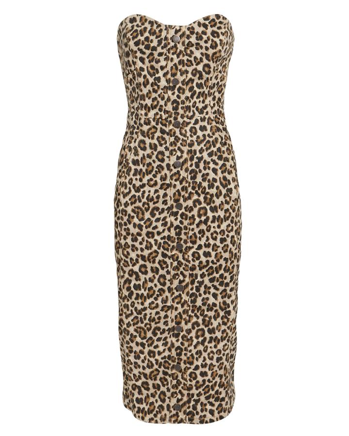 Veronica Beard Liza Leopard Denim Dress Leopard 8
