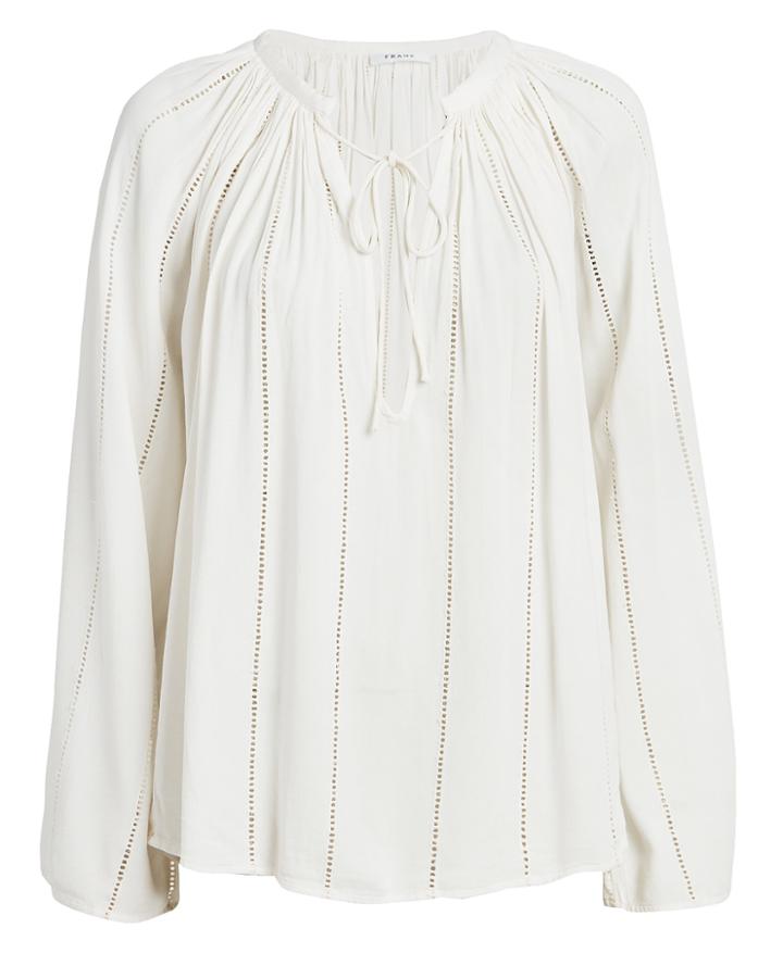 Frame Lattice Peasant Top Ivory M