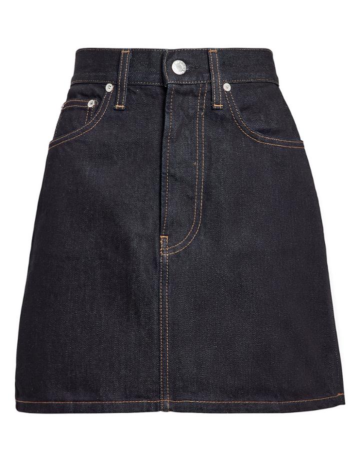 Helmut Lang High-rise Mini Skirt Dark Blue Denim 25