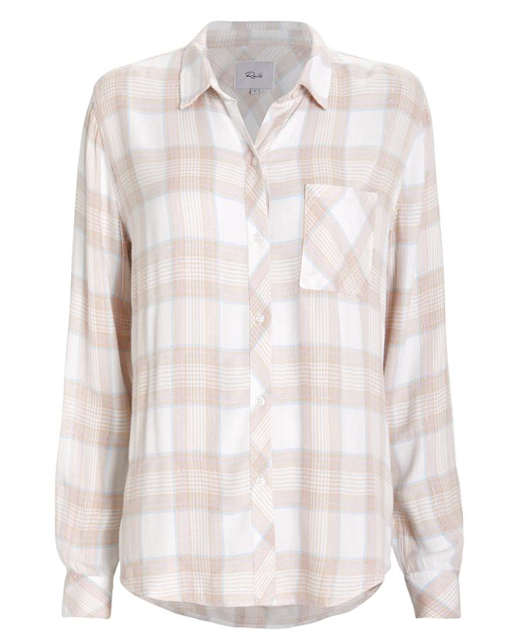 Rails Hunter Plaid Button Front Shirt Blush L