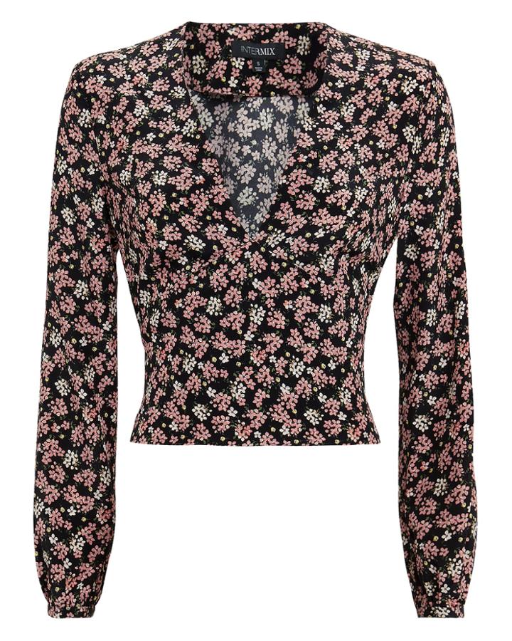 Exclusive For Intermix Intermix Raven Floral Top Floral/black P