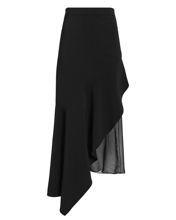 Cushnie Et Ochs Cushnie Asymmetrical Chiffon High Waist Skirt Black 2