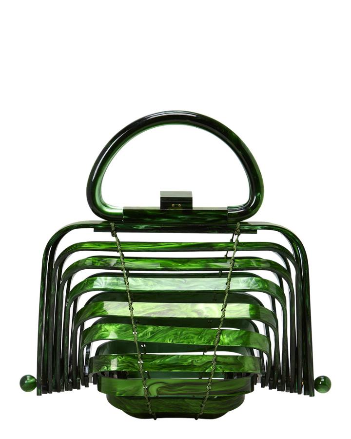 Cult Gaia Lilleth Acrylic Green Fold Top Bag Green 1size