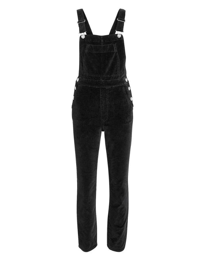 3x1 Denim 3x1 Ruby Black Velvet Overalls Black P