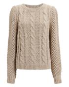 Love Shack Fancy Loveshackfancy Rosie Cabled Sweater Beige P