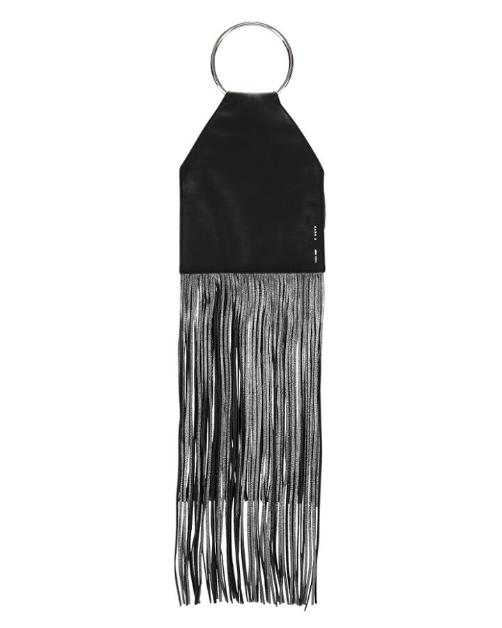 Kara Black Fringe Pouch Black 1size