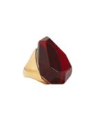Alexander Mcqueen Faceted Stone Ring Red 7