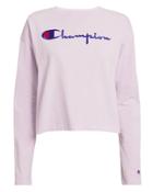 Champion Logo Crop Top Lavender L